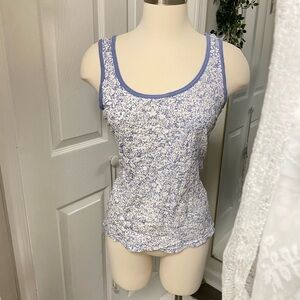 Floral Blue and White Women's Tank Top